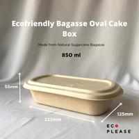 Gambar 850 ml Ecofriendly Food Cake Box Bagasse Tanpa Sekat Oven Safe + Lid - Natural dari Ecoplease Home Compostable undefined 2 Tokopedia