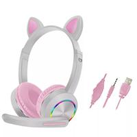 Gambar HF HANDSFREE HEADSET HEADPHONE GAMING MUSIC CAT LED AKZ 020 - tosca dari TREND ACC ID undefined 4 Tokopedia