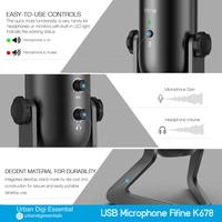 Gambar Fifine K678 USB Mic Condenser Microphone dari Urban Digi Essentials undefined 3 Tokopedia