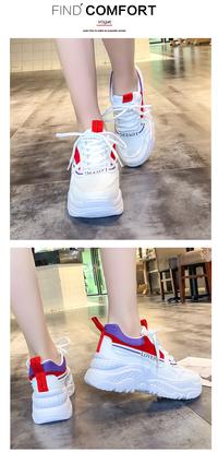 Gambar Sepatu Wanita Sneaker Import Spatu Korea Putih Snekers Cewek Sniker - Merah, 36 dari Junshu undefined 2 Tokopedia