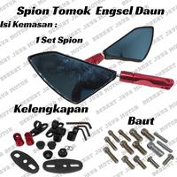 Gambar SPION MOTOR TOMOK BIG SIZE KACA BESAR + ENGSEL DAUN FULL CNC - Merah dari BERKAT JAYA MOTOR SURABAYA undefined 3 Tokopedia