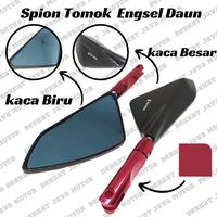 Gambar SPION MOTOR TOMOK BIG SIZE KACA BESAR + ENGSEL DAUN FULL CNC - Merah dari BERKAT JAYA MOTOR SURABAYA undefined 1 Tokopedia