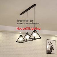 Gambar SL1073-3 BK LAMPU GANTUNG VINTAGE RETRO E27 DEKORASI SEGITIGA PANJANG dari House Of Lighting undefined 1 Tokopedia