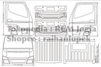 Gambar Pola Miniatur Truk Mitsubishi Canter / Truk Oleng - Skala 20, Kabin + Bak dari rcmjogja undefined 2 Tokopedia