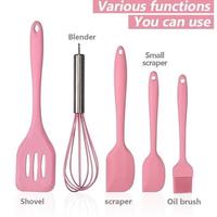 Gambar 5pc Baking Props Spatula Set Kuas sutil Silikon Utensil Kitchen set - Merah dari Lbagstoremall undefined 4 Tokopedia