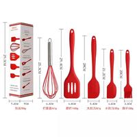 Gambar 5pc Baking Props Spatula Set Kuas sutil Silikon Utensil Kitchen set - Merah dari Lbagstoremall undefined 3 Tokopedia