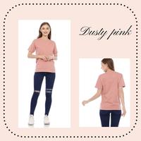 Gambar Langsung Dari Pabrik - Kaos Polos Wanita Lengan Pendek Warna Biru Pink - Dusty Pink, L dari MumpungMurah undefined 5 Tokopedia