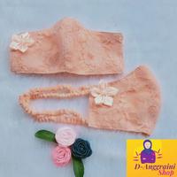 Gambar masker brukat, masker broklat, masker hijab, masker kain cantik - cream dari Danggrainishop undefined 5 Tokopedia