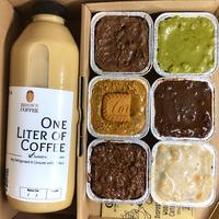 Gambar Paket Kopi Susu 1 Liter & Fudgy Brownies Cup - Brown Coffee Hampers - Special - 6Cup, Greentea Latte dari browncoffeeid undefined 4 Tokopedia