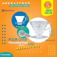 Gambar Mokhastock Pour Over V60 Dripper Coffee Penuang Kopi Size 02 - Transparant dari Mokhastock undefined 4 Tokopedia