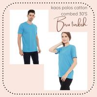 Gambar Langsung Dari Pabrik - Kaos Polos Lengan Pendek Unisex Warna Tosca - Biru Pink, L dari MumpungMurah undefined 5 Tokopedia
