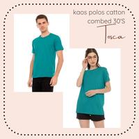 Gambar Langsung Dari Pabrik - Kaos Polos Lengan Pendek Unisex Warna Tosca - Biru Pink, L dari MumpungMurah undefined 1 Tokopedia