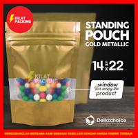 Gambar STANDING POUCH KEMASAN SNACK PREMIUM TERMURAH - GOLD METALLIC VARIAN - 18CM X 26CM dari kilat packing undefined 4 Tokopedia
