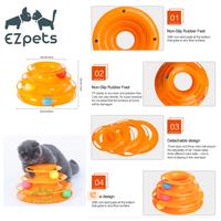Gambar Mainan Kucing Tower of Tracks Bola Tingkat Interaktif Cat Kitten Toys - Orange dari EZ PETSHOP undefined 3 Tokopedia