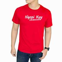Gambar kaos ngopi kuy biar santuy kaos pria kaos wanita lengan pnjng dan pdk - merah pendek, S dari Novi collection store undefined 2 Tokopedia