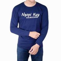 Gambar kaos ngopi kuy biar santuy kaos pria kaos wanita lengan pnjng dan pdk - merah pendek, S dari Novi collection store undefined 3 Tokopedia