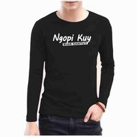 Gambar kaos ngopi kuy biar santuy kaos pria kaos wanita lengan pnjng dan pdk - merah pendek, S dari Novi collection store undefined 4 Tokopedia