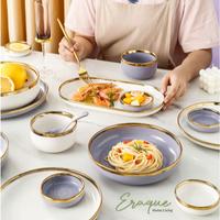 Gambar Lilac Gold Dining Set 9 Pcs / Set Piring Mangkok Alat Makan Keramik dari Eraque undefined 3 Tokopedia
