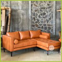 Gambar Cessy • Sofa 3 seater Sudut Scandinavian Retro Jati - 200 cm x 150 cm dari Koka Furnindo undefined 2 Tokopedia