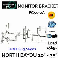Gambar Bracket monitor 2 tv 17 inch -35 inch fc55-2A dari Bracket tv universal undefined 4 Tokopedia