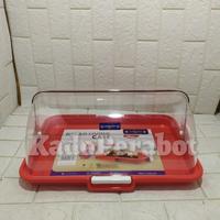 Gambar tempat kue tutup - tempat bolu tutup - wadah roti sliding lucky 2324 - Merah dari Kadoperabot undefined 5 Tokopedia