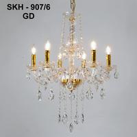 Gambar Lampu Hias Gantung Lilin Kristal Ruang Tamu 907-6 - Chrome dari MandiriElectrical undefined 3 Tokopedia