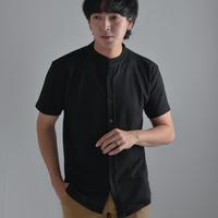 Gambar KEMEJA POLOS PRIA TANPA KERAH PREMIUM KERAH SANGHAI KERAH BULAT - Putih, S dari Customwar undefined 3 Tokopedia