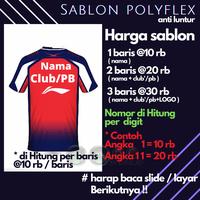 Gambar SB-01 SABLON NAMA NOMOR TEAM/CLUB SABLON POLYFLEX KUAT DAN AWET dari AADSPORT undefined 1 Tokopedia