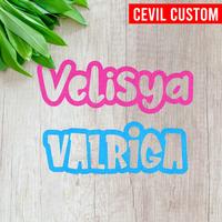 Gambar Stiker Nama Waterproof, Cutting Sticker Nama Custom - sky blue dari CevilCustom undefined 2 Tokopedia