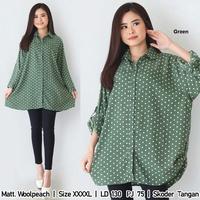 Gambar Kemeja polkadot oversize hem wanita jumbo bigsize dusty milo size 4XL - Dusty dari ERIKAWAI SHOP undefined 4 Tokopedia