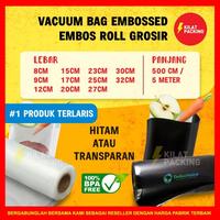 Gambar PLASTIK VACUUM VACUM SEALER EMBOSSED EMBOSS EMBOS ROLL VARIAN 17x500 - Hitam dari kilat packing undefined 3 Tokopedia