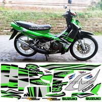Gambar Striping Satria R 120 Lumba Variasi Hitam Hijau Tahan Vernis dari deku.dekunshop undefined 5 Tokopedia