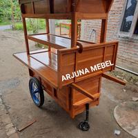 Gambar GEROBAK ANGKRINGAN JATI TINGKAT RODA 3 dari ARJUNA MEBEL3 undefined 1 Tokopedia