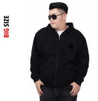 Gambar NOSH Jaket Pria Big Size Jacket Hoodie Jumbo - Vin - Hitam dari NOSHFashion undefined 2 Tokopedia