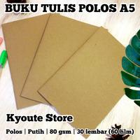Gambar Buku Tulis Polos A5 Putih Notebook Paper Kraft Menulis Catatan Sekolah dari Kyoute Store undefined 1 Tokopedia