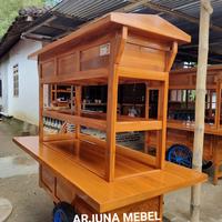 Gambar GEROBAK ANGKRINGAN JATI TINGKAT RODA 3 dari ARJUNA MEBEL3 undefined 2 Tokopedia