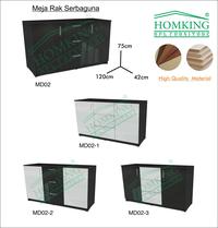 Gambar Meja Rak Kabinet Serbaguna HPL - Coklat Tua Kayu, Model6 dari HOMKING Furniture undefined 2 Tokopedia