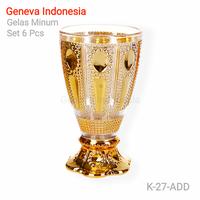 Gambar Gelas Minum Kaca Warna Emas / Gold Set 6 Pcs Homeline - Z-102606DD dari Geneva Indonesia undefined 3 Tokopedia