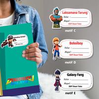 Gambar Stiker nama sampul buku Tulis Tema Boboiboy Galaxy dari Kreatifdp undefined 3 Tokopedia