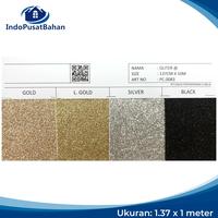 Gambar PU LEATHER / SYNTHETIC LEATHER / KULIT IMITASI - GLITER - 1m x 1.37m, SILVER dari IndoPusatBahan undefined 1 Tokopedia