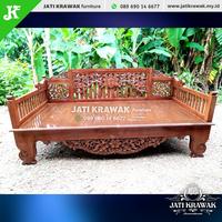 Gambar Bangku Daybed Majapahit Klasik | Bale kayu jati klasik ukiran - 200x100cm, Nonfinishing dari MEBELOKA ID undefined 2 Tokopedia