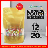 Gambar STANDING POUCH MATTE WINDOW GOLD / PLASTIK KEMASAN SNACK MURAH SATUAN - 14CM X 22CM dari kilat packing undefined 4 Tokopedia