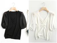 Gambar AB859180 Baju Atasan Rajut Wanita Blouse Korea Import Hitam Putih Ungu dari Amelie Butik Wholesale undefined 5 Tokopedia