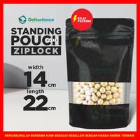 Gambar STANDING POUCH MATTE WINDOW BLACK / PLASTIK KEMASAN SNACK MURAH SATUAN - 14CM X 22CM dari kilat packing undefined 5 Tokopedia