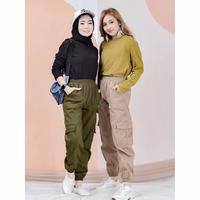 Gambar CELANA CARGO WANITA || Celana Jogger Cargo Wanita - Hitam dari ZoppaJr undefined 1 Tokopedia