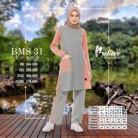 Gambar Setelan Baju Olahraga Wanita Muslimah Syari BMS 31 Original - Peach, S dari musdechijab undefined 3 Tokopedia