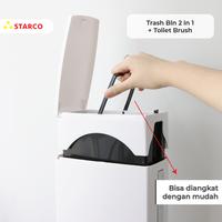 Gambar Starco 2 in 1 Tempat Sampah Trash Bin Sikat Toilet WC Kamar Mandi - Putih dari Starco undefined 3 Tokopedia