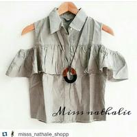 Gambar Zara frill top offshoulder blouse bangkok import dari Baju Sabrina Shop undefined 5 Tokopedia
