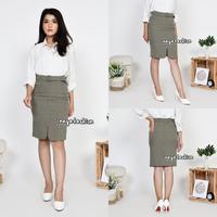 Gambar Rok Kerja Hitam Pendek Span Rok Span Belah Depan Bahan Formal Kantor - Abu-abu, L dari inayafashion undefined 4 Tokopedia