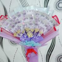 Gambar buket uang 300 ribu, 30 lembar + bunga edelweiss kering - mix only 3 wrna, large dari YnA_Olshop undefined 1 Tokopedia